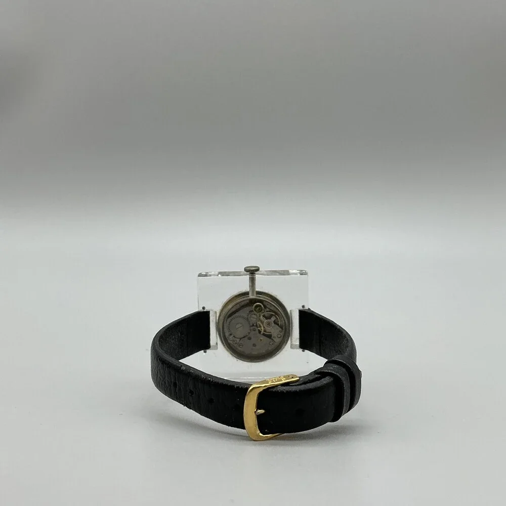 Vintage Royal Dynasty 17 Jewels Women Watch 35mm Square Dial Leather Manual Wind
